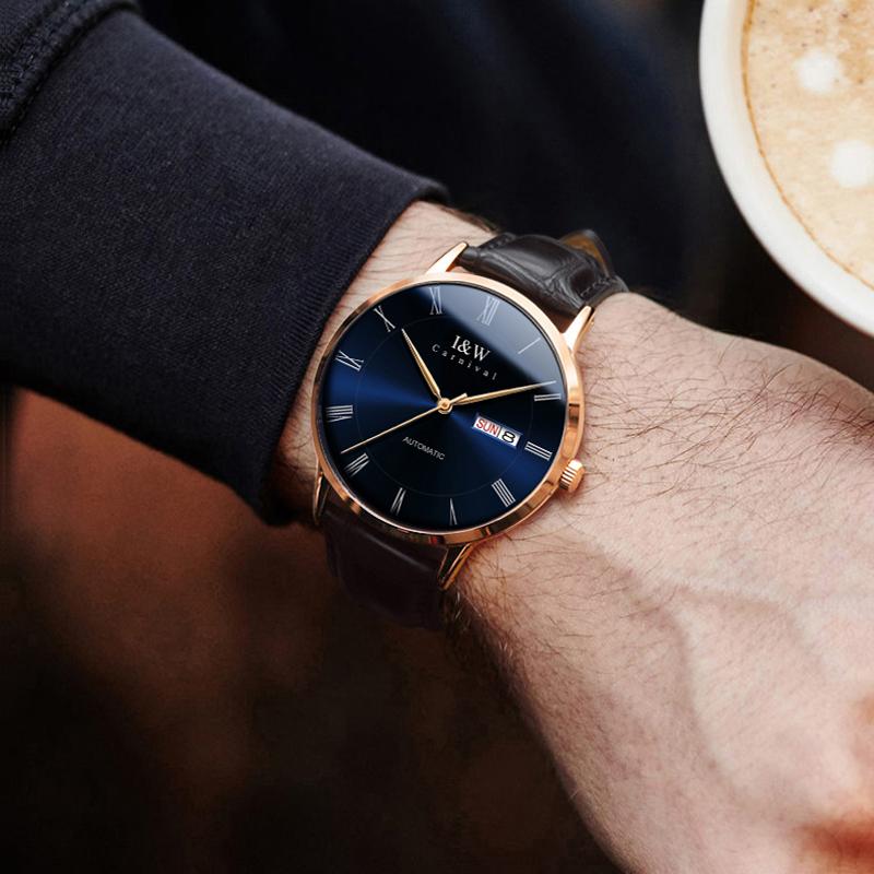 IW Rome Time Luxury Business Leather Automatic Mechanical Watch NH36 Movement Men Watch Waterproof Sapphire Mirror Reloj Hombre