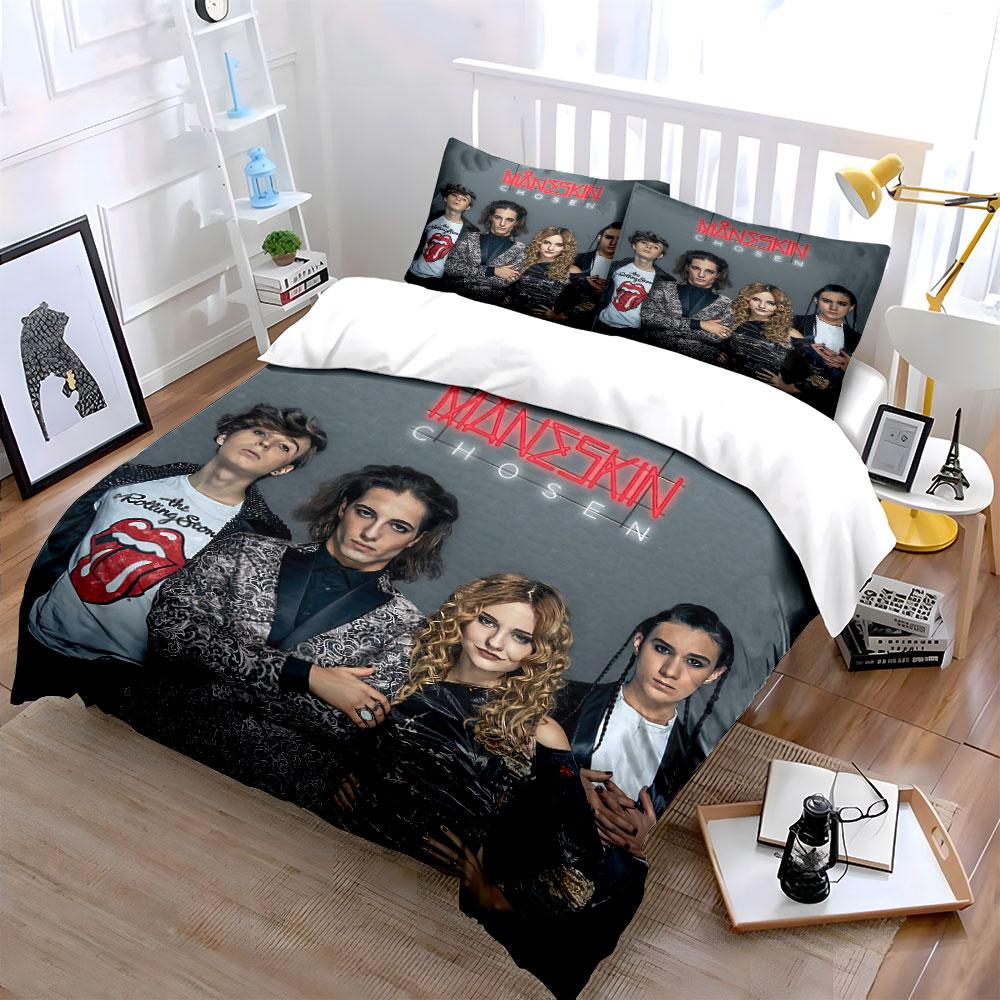 Måneskin Band Chosen Cover Bedding Duvet Cover Set Duvet Cover Pillowcases (1*Duvet Cover 2*Pillowcases, Without Duvet Insert)