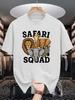 Unisex Crew Neck Tee Safari Wild Animals Graphic Print Soft Cotton Loose Breathable Short Sleeve Summer Casual Street Wear Tops
