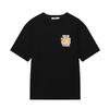 Jambangi Unisex) 2-Color Lettering Print Short Sleeve T-Shirt (Oversized)_An2Wts343-Bk