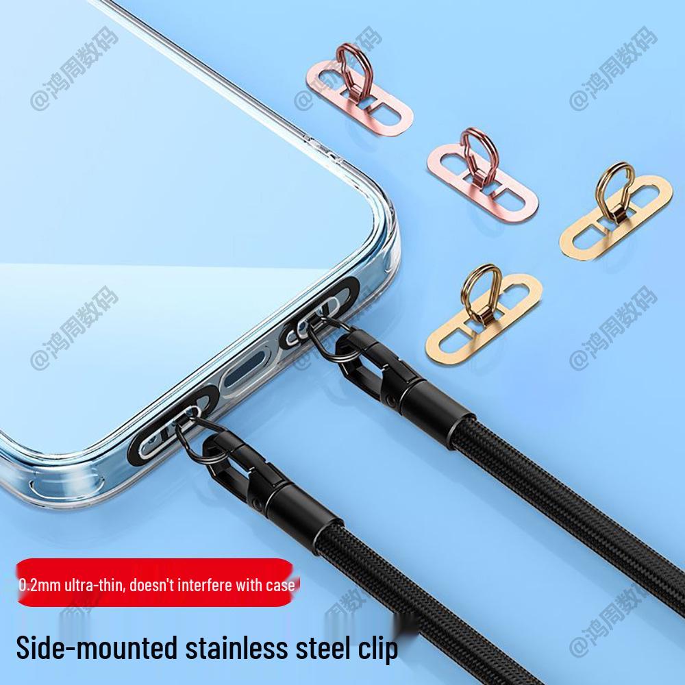 Ultra-thin 0.2mm Stainless Steel Clip: Silent Phone Gasket, Anti-Lost Metal Connector, Durable.