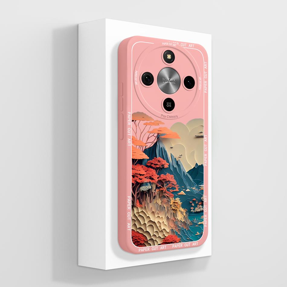 For Honor Magic 8 Lite Case Simple Butterfly Phone Cover Soft Liquid Silicone Shockproof Back Covers For Magic8 Lite 5G Bumper