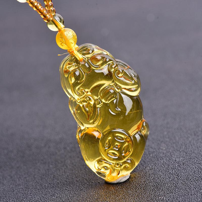 Unisex Chinese Pixiu Pendant Necklace  Charm Jewelry Carved Blessing Bead Necklace Men Women Lucky Jewelry