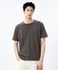 UNDEROFF Slub Henley Neck Crop T-Shirt Charcoal