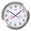 Wall Clock Ø 30 Cm. with Hygrometer and Thermometer. Steel Front