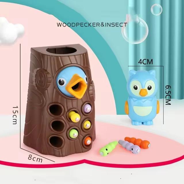 Baby Toys Wooden Catching Worms Game 3D Puzzle Early Children Educational Toys Montessori Magnetic Interactive Games For Gift