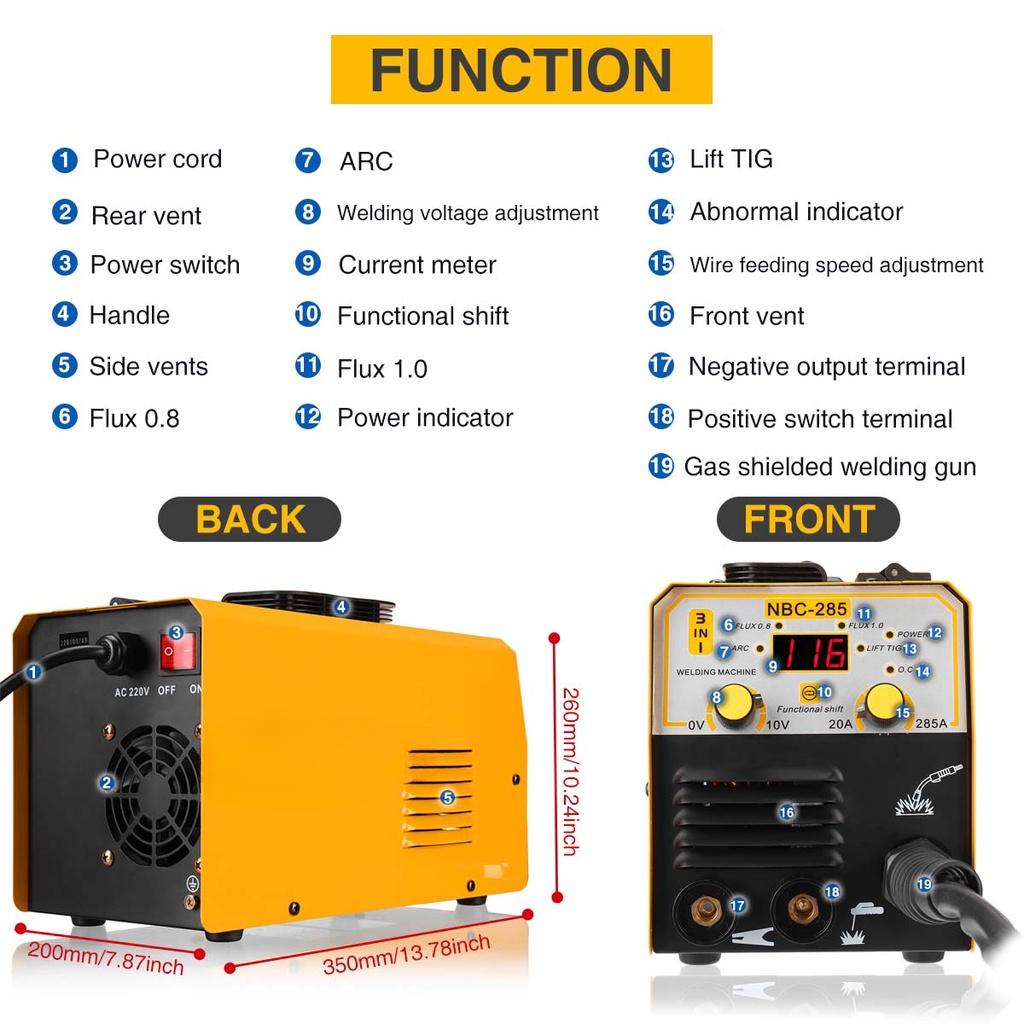 Aparat de sudură inteligent Sudor MMA Aparat de sudură TIG Portabil Electric MIG ARC Aparat de sudură TIG 3 în 1 220V