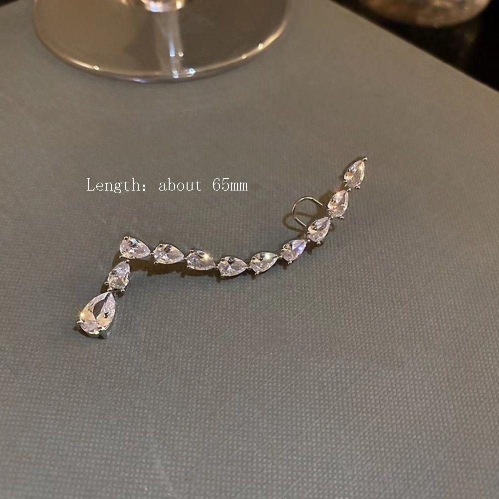 1 Pcs Elegant Zircon Earrings Luxury Clip-On Earrings Dangle Earrings  Women's Jewelry Accessory