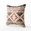 TOMKEY Cushion Cover with Hidden 16x16 Tribal Reddish Ethnic Decorative Cotton Cushion Home Decor Zipper, Inch, Pattern, Brown, Ornament, Triangle,