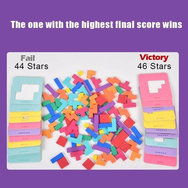 Non-Toxic Montessori Desktop Puzzle Toys Kids Battle Table Game Tangram Math Toys Building Blocks Board Color Shape Training For Kids Gift