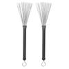 2PCS Black Drum Brushes Plastic+Metal Steel Wire Stick Brush Drum Sticks Brush  For Jazz Drum Set