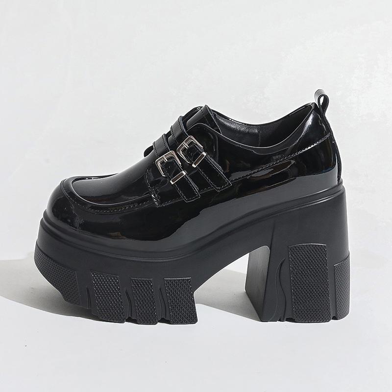 Fashion Retro Mary Jane shoes Women black Oxford shoes Thick-soled Heightened College Style Leather Shoes Women Platform JK Uniform Shoe