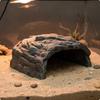 Basking Cave Platform Easy to Clean Pet Hide Cave Resin Pet Hideout Safe Polished Edges Rock Basking Hideout for Terrarium