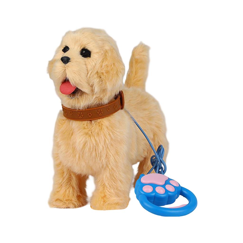Interactive Plush Walking Pet Toy with Leash Simulation Design for Children Realistic Motion Soft Material Battery Operated for Indoor Play