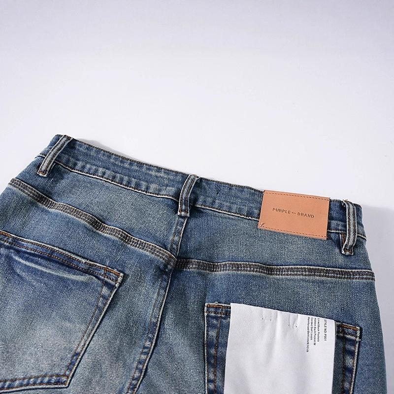 Tide Brand Washed Vintage Distressed Ripped Craft Stretch Jeans Wide Legs American High Street Style Tide