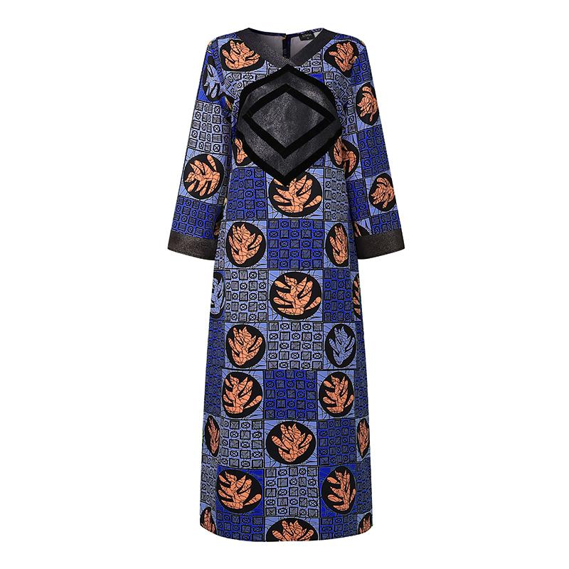 Plus Size Women Long Sleeve Casual Loose Long Dress Maxi Robes Kaftan