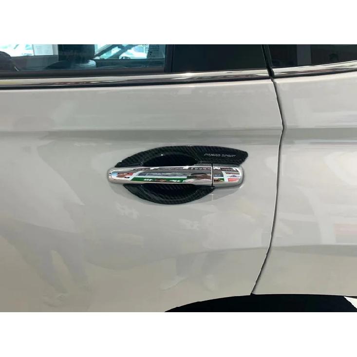 For Mitsubishi Pajero Sport QF - ABS Chrome Door Handle Bowl Cover Cup Cavity Trim ert Catch Molding Garnish