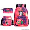 Luo Qixing Three-Piece Schoolbag, Male And Female Students Leisure Bag, Printed Large-Capacity Outdoor Backpack