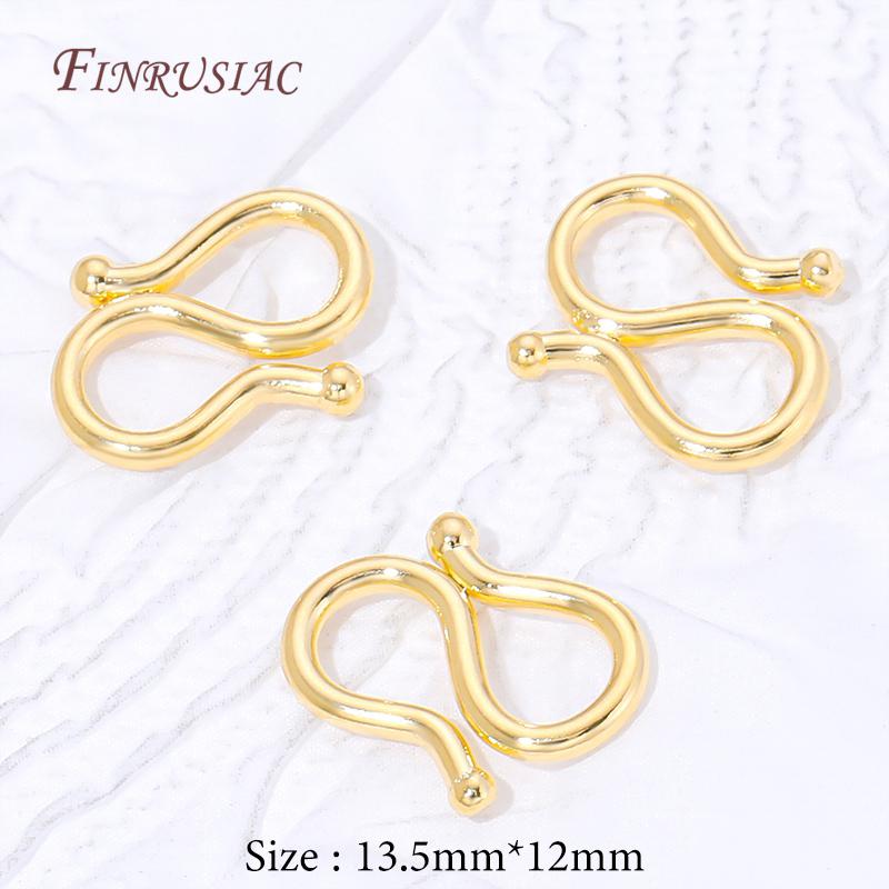 18K Gold Plated S Hook Clasp,Necklace Clasp Connectors,DIY Jewelry Making Findings For Bracelets Necklaces Accessories