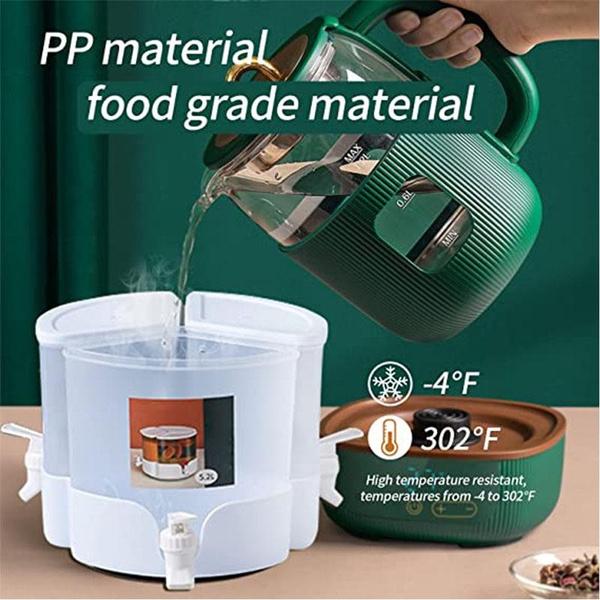 Multifunktionaler Getränkespender mit 3 Fächern, um 360 Grad drehbare Trennwand, Kaltwasserkessel mit Wasserhahn, Kühlschrank-Getränkebehälter, Wasserkrug-Set