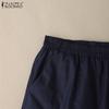 ZANZEA Women Elastic Waist Loose Casual Summer Short Pants