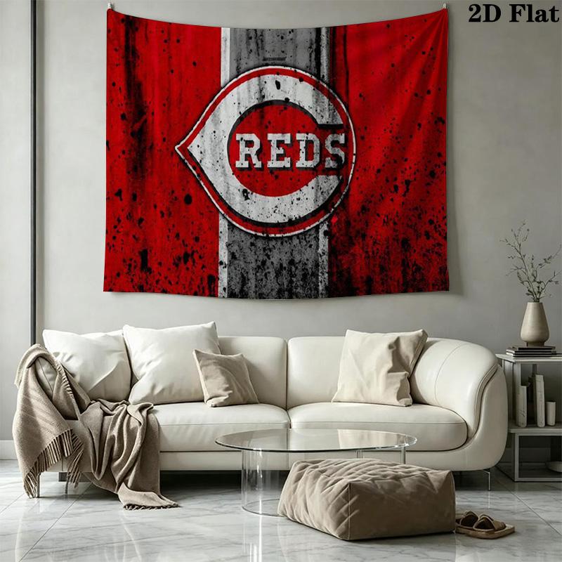 Cincinnati Reds Wall Tapestry Aesthetic Wall Hanging Printed Fabric Blanket Decorative Tapestries for Bedroom Living Room Home Decor