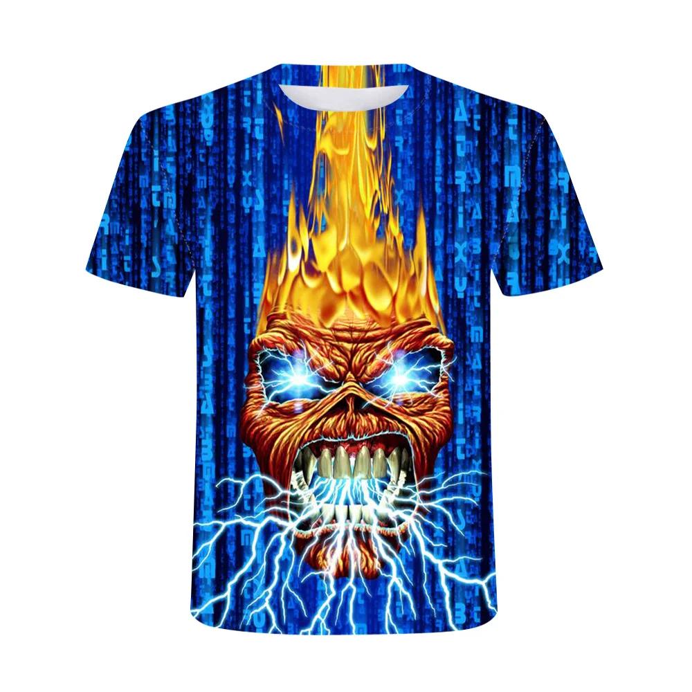 2025 New Summer Tide Muscle Warrior Pictures Men's T-shirt Casual 3D Printed T-shirt Hip Hop Metal Personality Crewneck Top 6XL