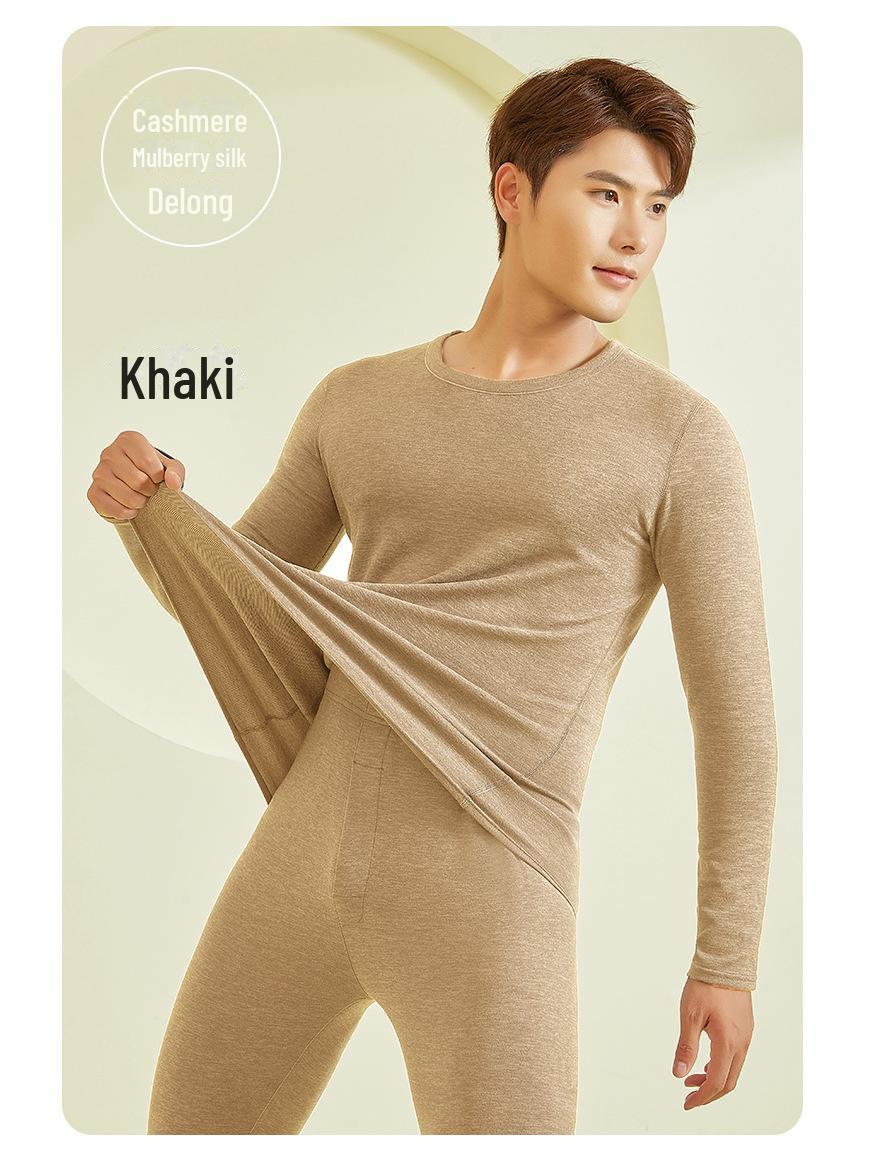 

Мужской комплект термобелья из шерсти и шелка на осень/зиму 4XL хаки