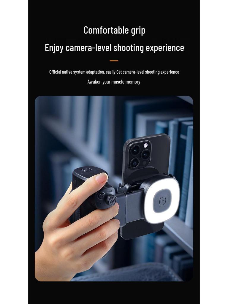 Bluetooth Single-Axis Phone Stabilizer with Selfie Light & Focus Adjustment for Outdoor Photography/Live Streaming