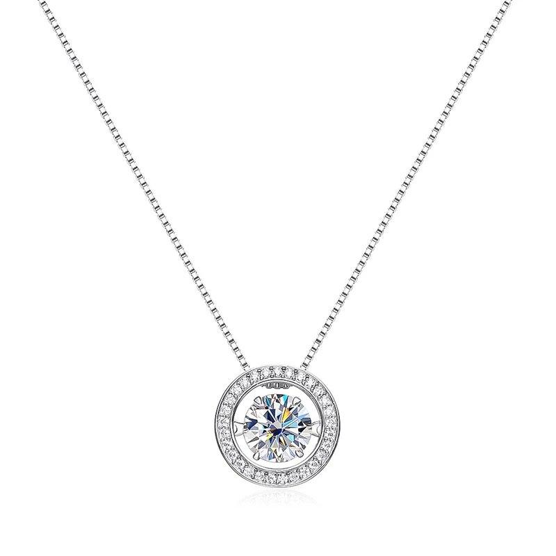 

Цвет D, 2 карата, настоящее муассанитовое ожерелье для женщин, цепочка-коробка, винтажный кулон для девочек, 100% стерлинговое серебро S925, платиновые ювелирные изделия 2ct necklace