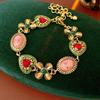 Vintage Exquiste Baroque Portrait Pendant Earrings for Women Palace Rhinestones Heart Flower Dangle Earring Accessories K1