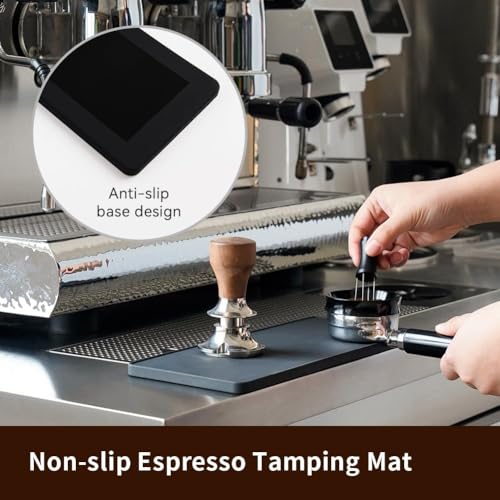 watchget Espresso Tamping Mat, Tamper Mat, Coffee Tamper Mat, Tamping Station for Portafilters, Silicone, Easy to Clean, Non-Slip, Large Size