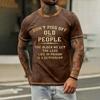Men's Casual Loose Fit Short Sleeve T-Shirt with Printed Text Graphic Crew Neck Comfortable Summer Top