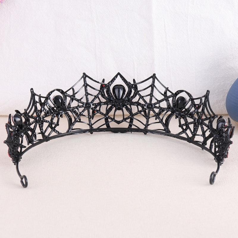 Gotisches Netz-Haarschmuck für Halloween-Kostüme, Funkelndes Strass-Haarreif für Partys, Cosplay, Feiertagskleidung und Fotos
