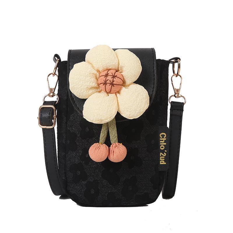 Flower Small Bag Women's 2025 Spring and Summer New Popular Fashion Shoulder Mobile Phone Bag Trendy Simple Woven Messenger Bag