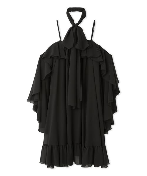 

Платье с оборками RWFO251083 BLK [меховой мех] женское чёрный