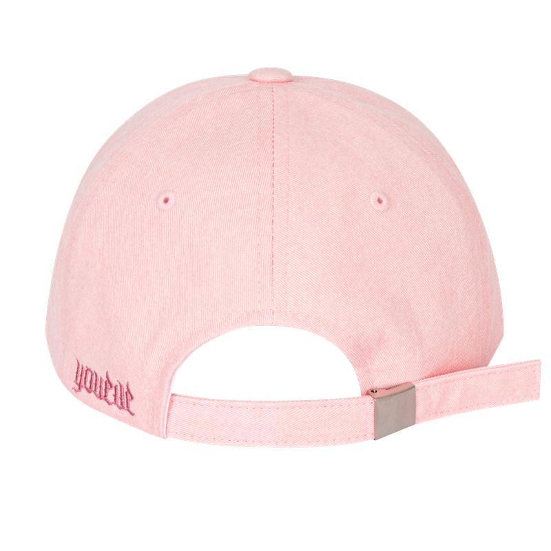 Yuibeu Pigment Fire Logo Overball Cap Pink