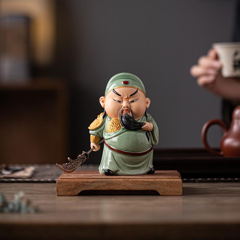 Feng Shui Guan Er Ye Living Room Entrance Hall Home Desktop Decoration, Attracting Wealth Guan Gong Wu Wealth God Office and Sto