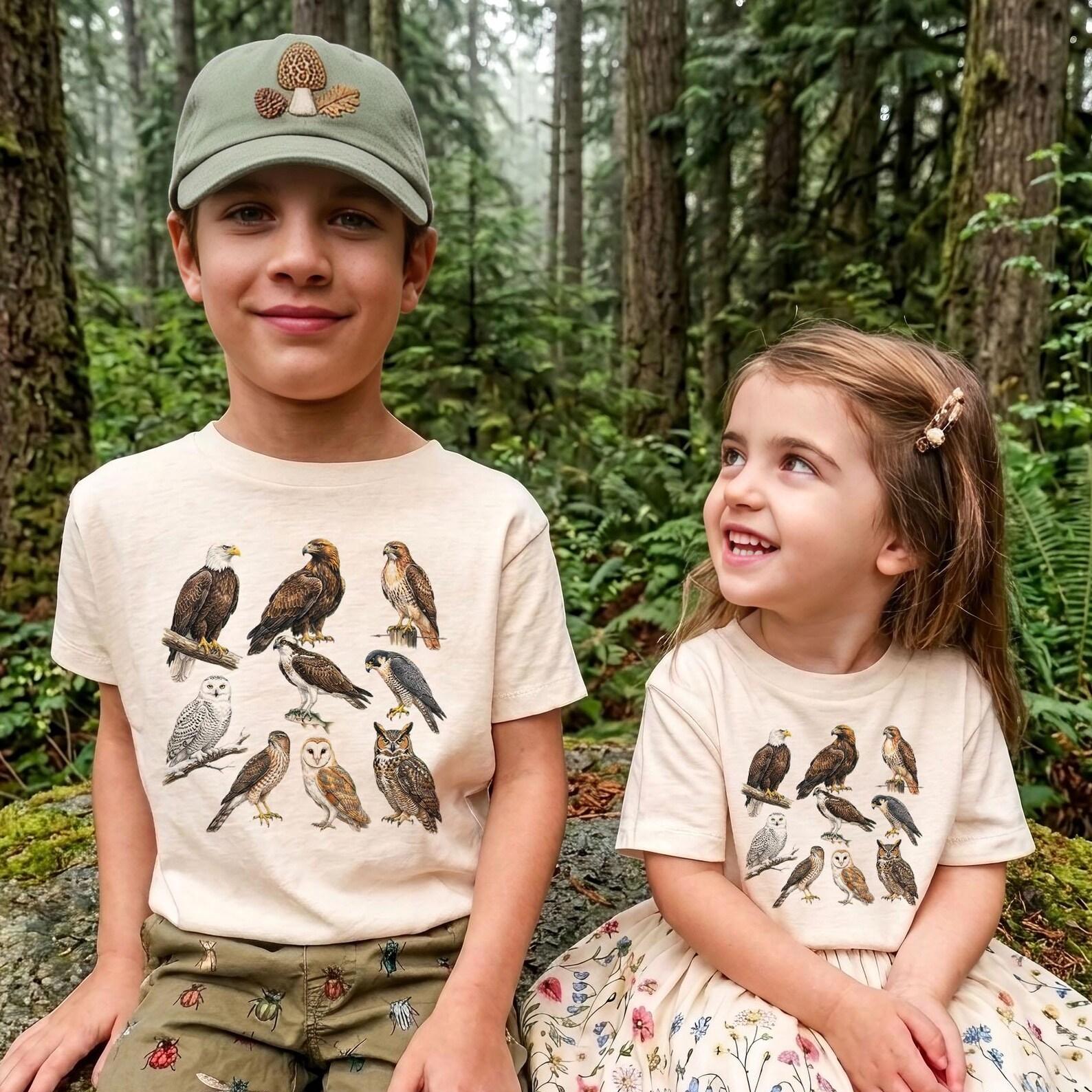 Birds Of Prey North America Field Guide Birder Gift Eagles, Osprey, Owls, Falcons T-Shirt 130