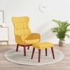 Recliner Chair with Ottoman Mustard Yellow Fabric