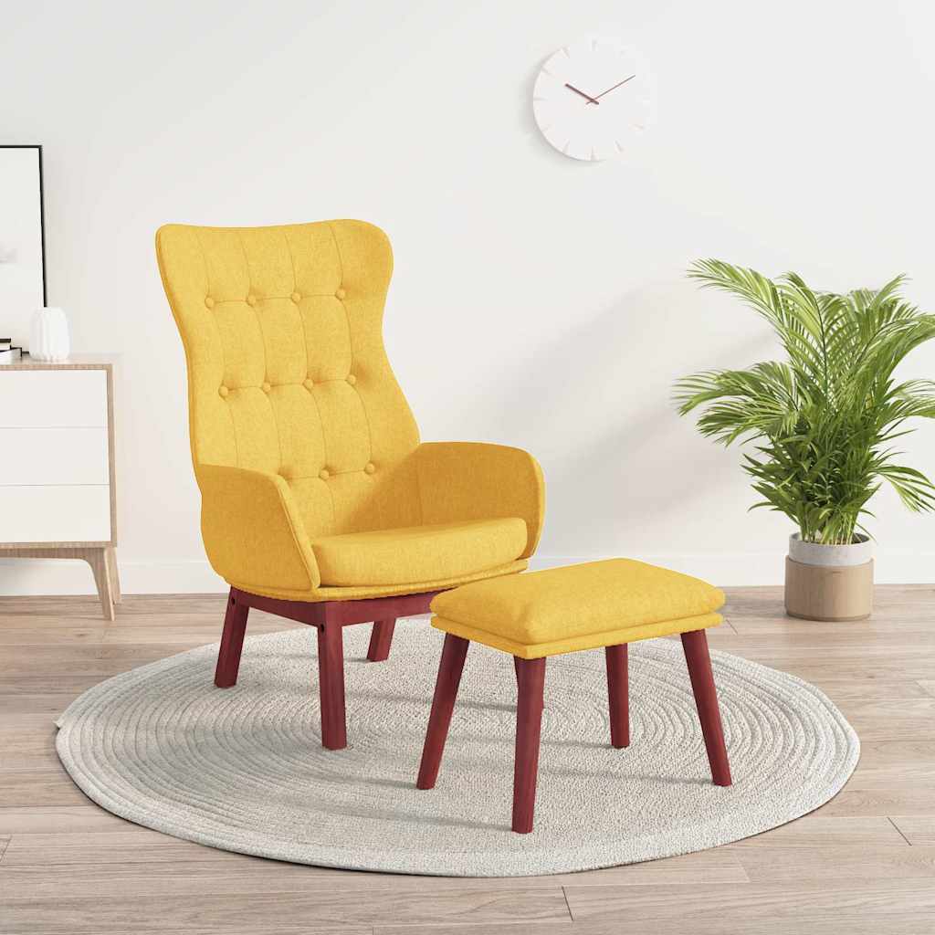 Recliner Chair with Ottoman Mustard Yellow Fabric