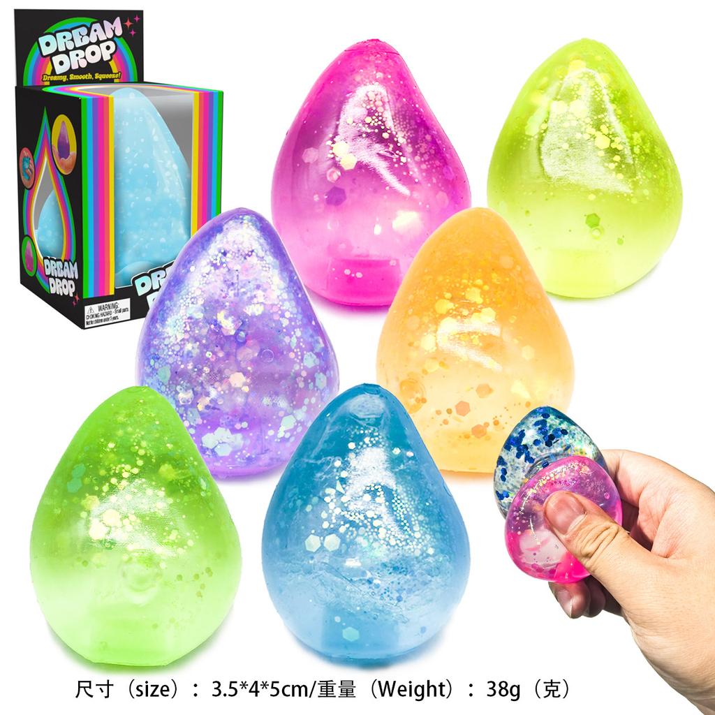 Brinquedos Squishy 3D Transparentes, Brinquedos Sensoriais Fidget de Crescimento Lento, Bolas Anti-Stress Não Tóxicas para Crianças e Adultos