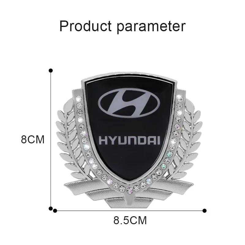Car Side Window Badge for Hyundai I30 Tucson Solaris IX35 Sonata Encino Verna Elantra Azera Rear Trunk Diamond Crystal Sticker AG3