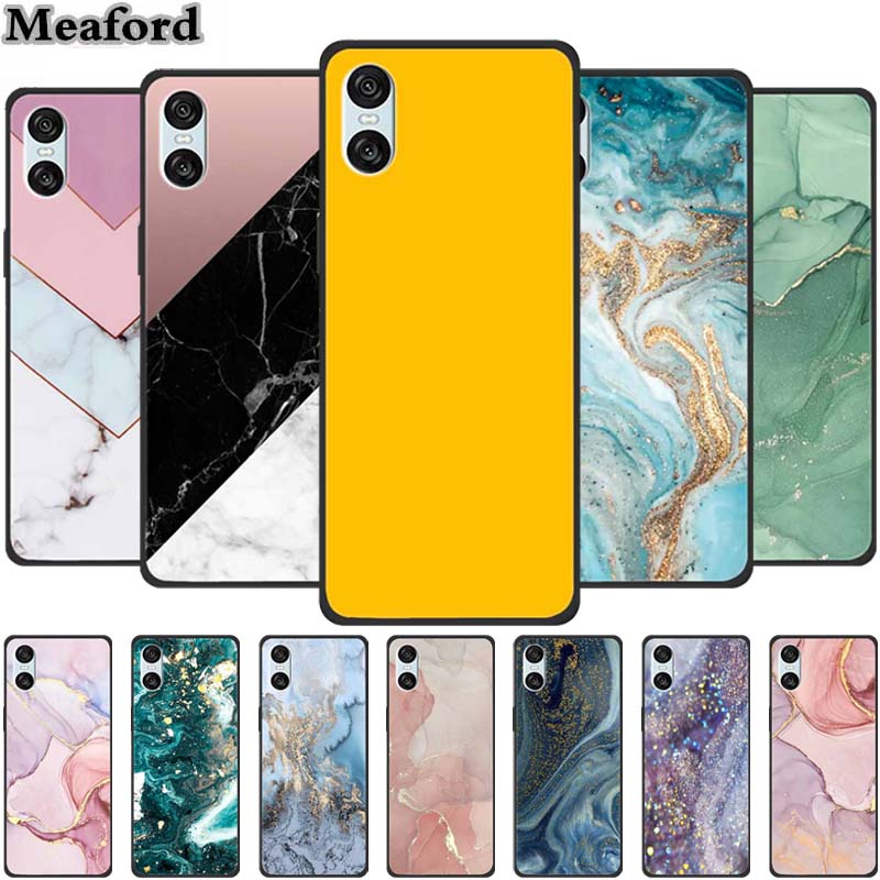 Case For Sony Xperia 10 VI 5G Marble TPU Soft Silicone Back Cover For Sony Xperia 10VI Phone Cases Protective Mica Painted Capa