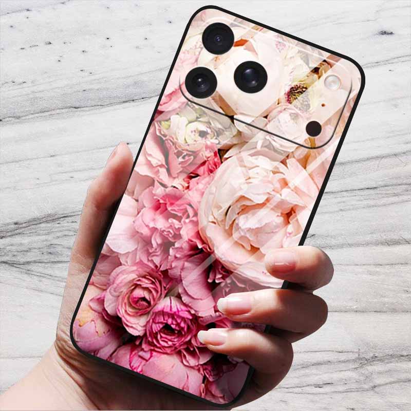 Cartoon Patterns Case For iPhone 17 Pro Plus Capa 17 Pro Max Bumper Luxury Tempered Glass Hard Back Cover iPhone17 Air Funda