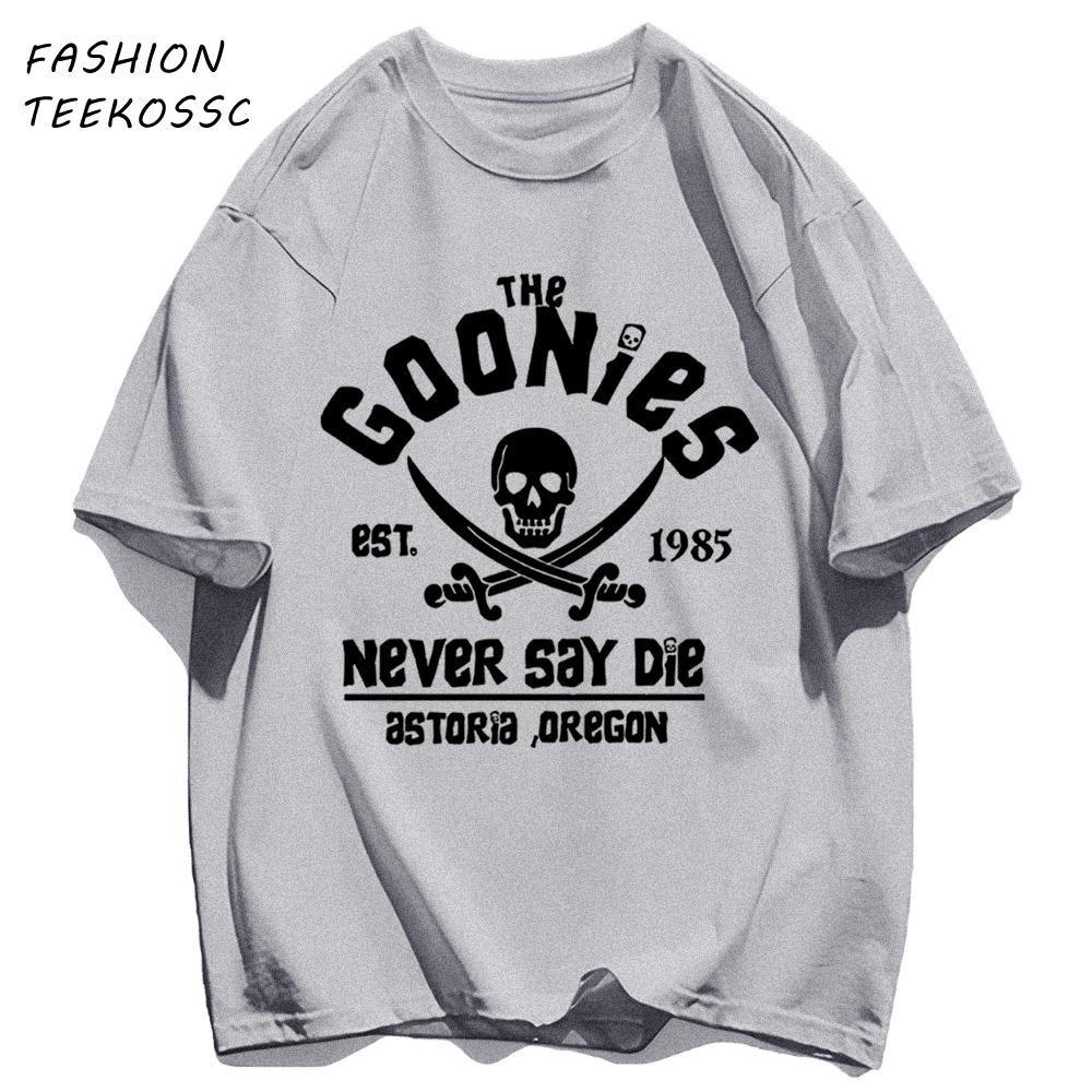 The Goonies Skeleton Printing Mens Basics T Shirts AllMatch Cotton TShirt Colour Summer Clothing Oversize Crewneck Sportswear