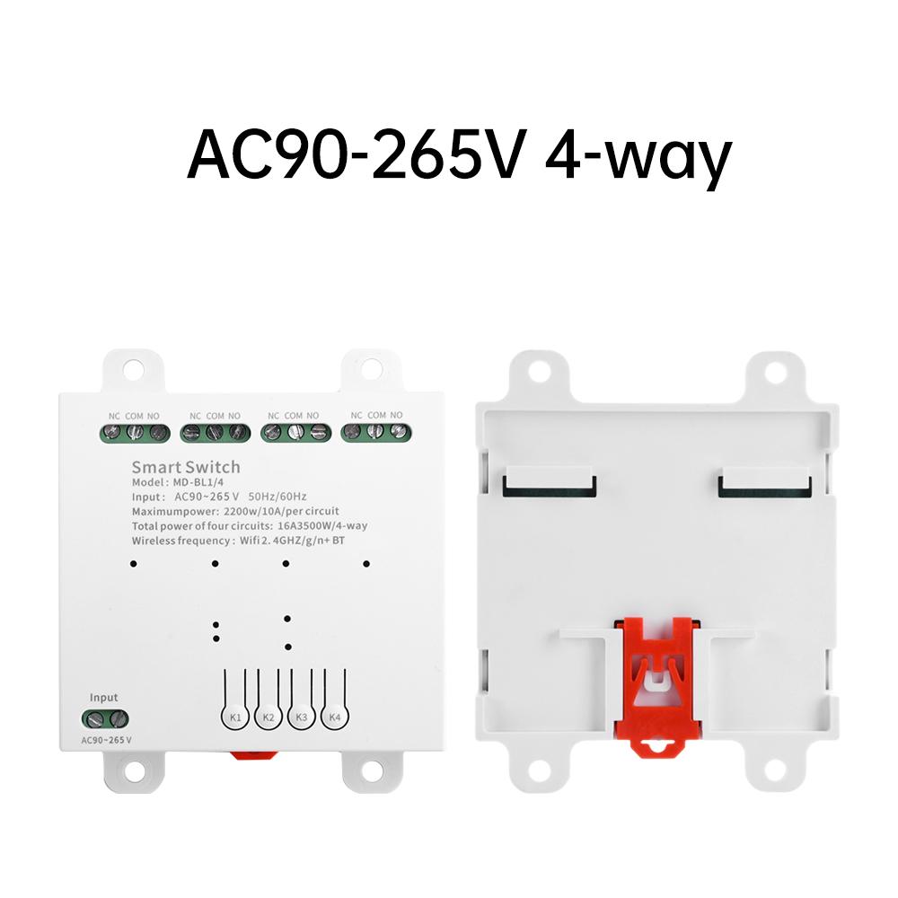 

3-х 4-х канальный смарт-модуль реле Wifi2.4GHz+ Bluetooth AC90-265V 10A не требуется программирование пульт дистанционного управления реле переключатель с корпусом 4 Way