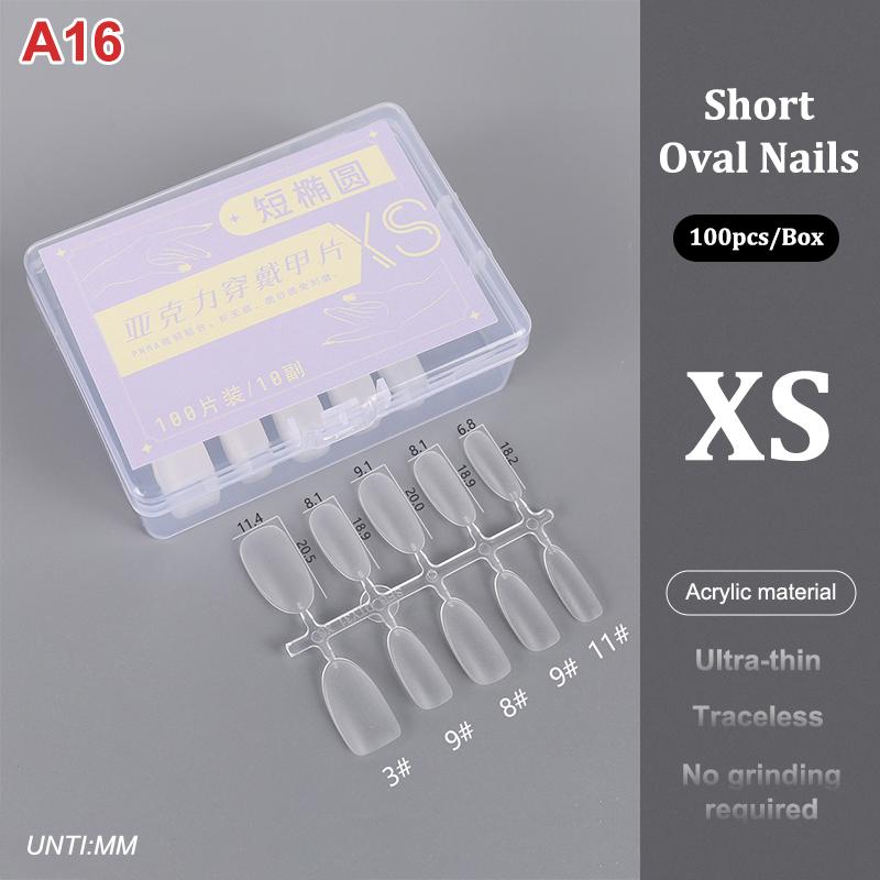100Pcs/Box Matte Fake Nails No Polishing Press On False Nails Medium Short Design High Matt Soft Gel Nail Tips For Extension