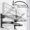 50CM Matte Black Folding Holder With Hook Towel Holder Wall Mount AluminumTowel Rack Bathroom Shower Rack Bathroom Accessories