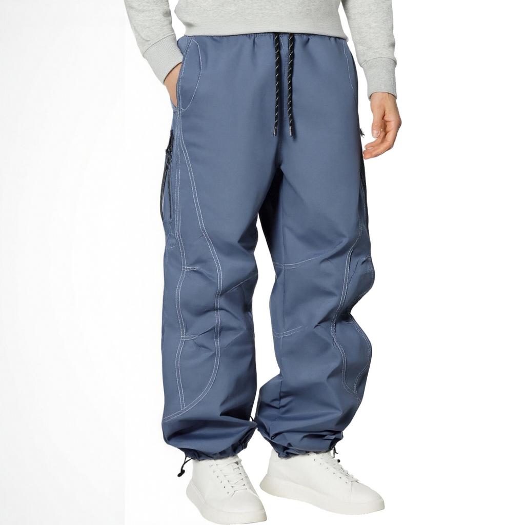Men's Casual Solid-color Fashionable Loose Cargo Pants, Men's Windproof, Water-, Breathable And Lightweight Pants